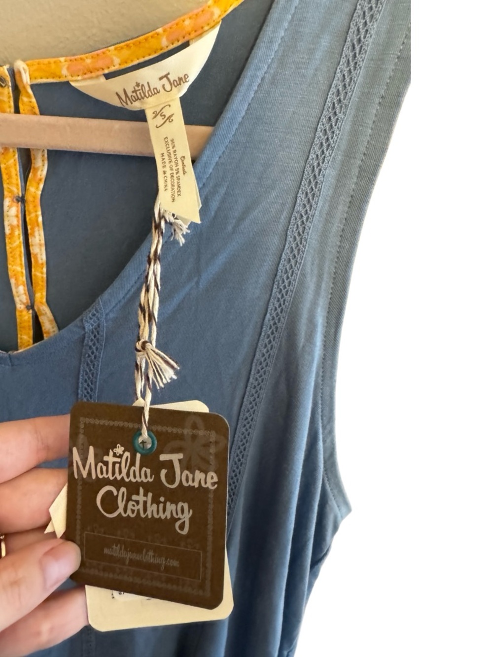 Matilda Jane Just Imagine Halle Tank Top Women’s Small Blue Ruffle Hem NWT - Picture 4 of 7